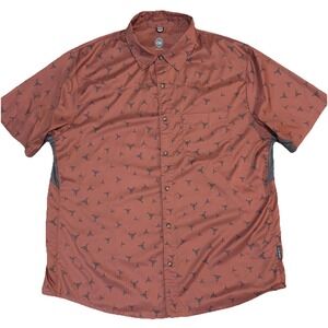 Club Ride Cycling Shirt Mens 2XL Pearl Snap Longhorn Print Vented Stretch